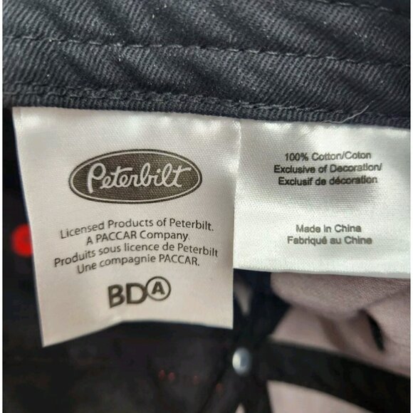 Peterbilt Motors Trucker Fashion Patch Cap Black Grey Snapback Hat - Picture 7 of 7